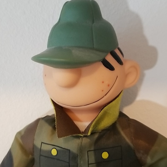 Beetle Bailey Sarge Plush Doll Toy vinyl Face - Picture 2 of 8